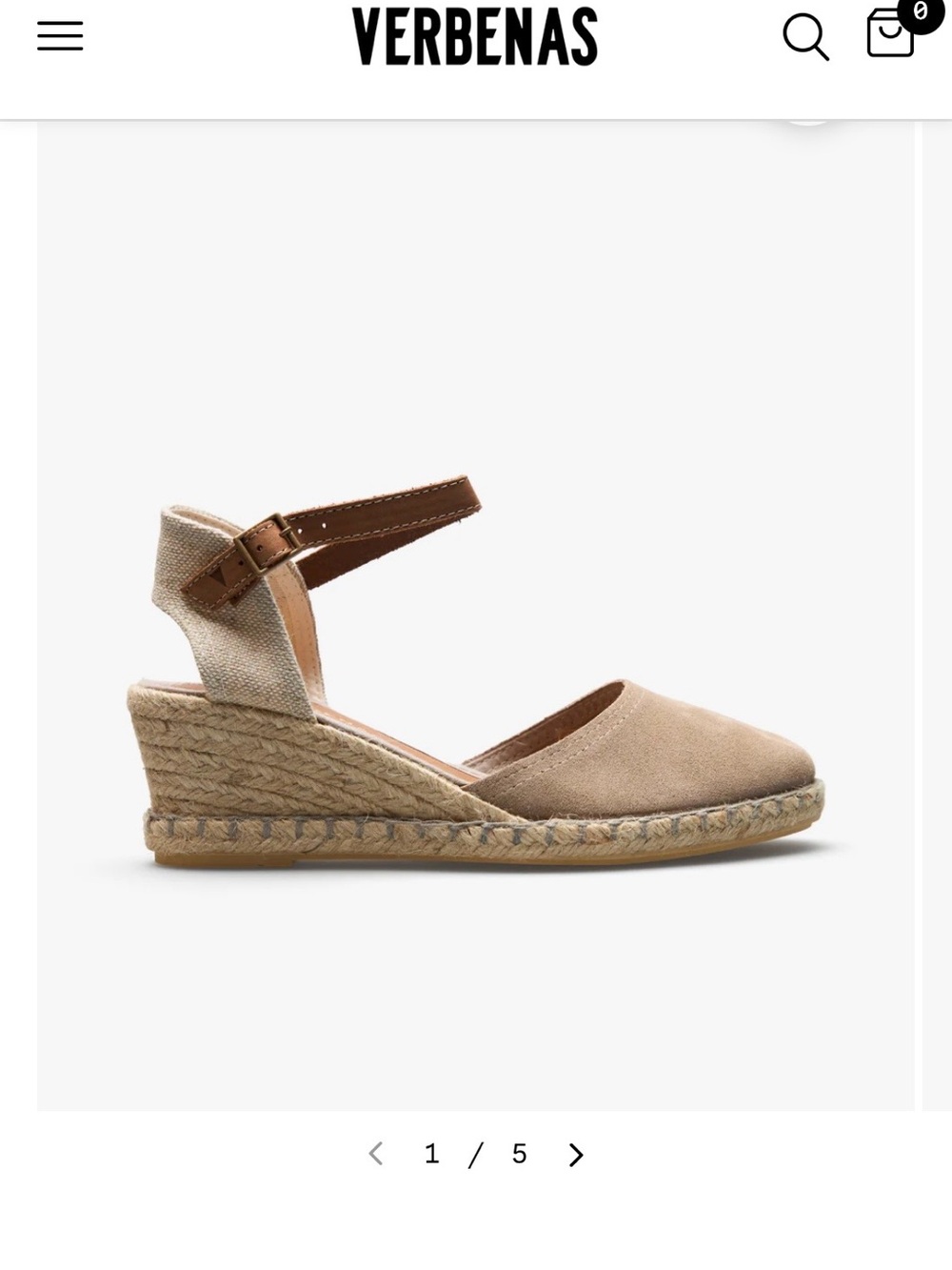 Verbenas Tan Suede Espadrille Wedge with Brown Ankle Strap